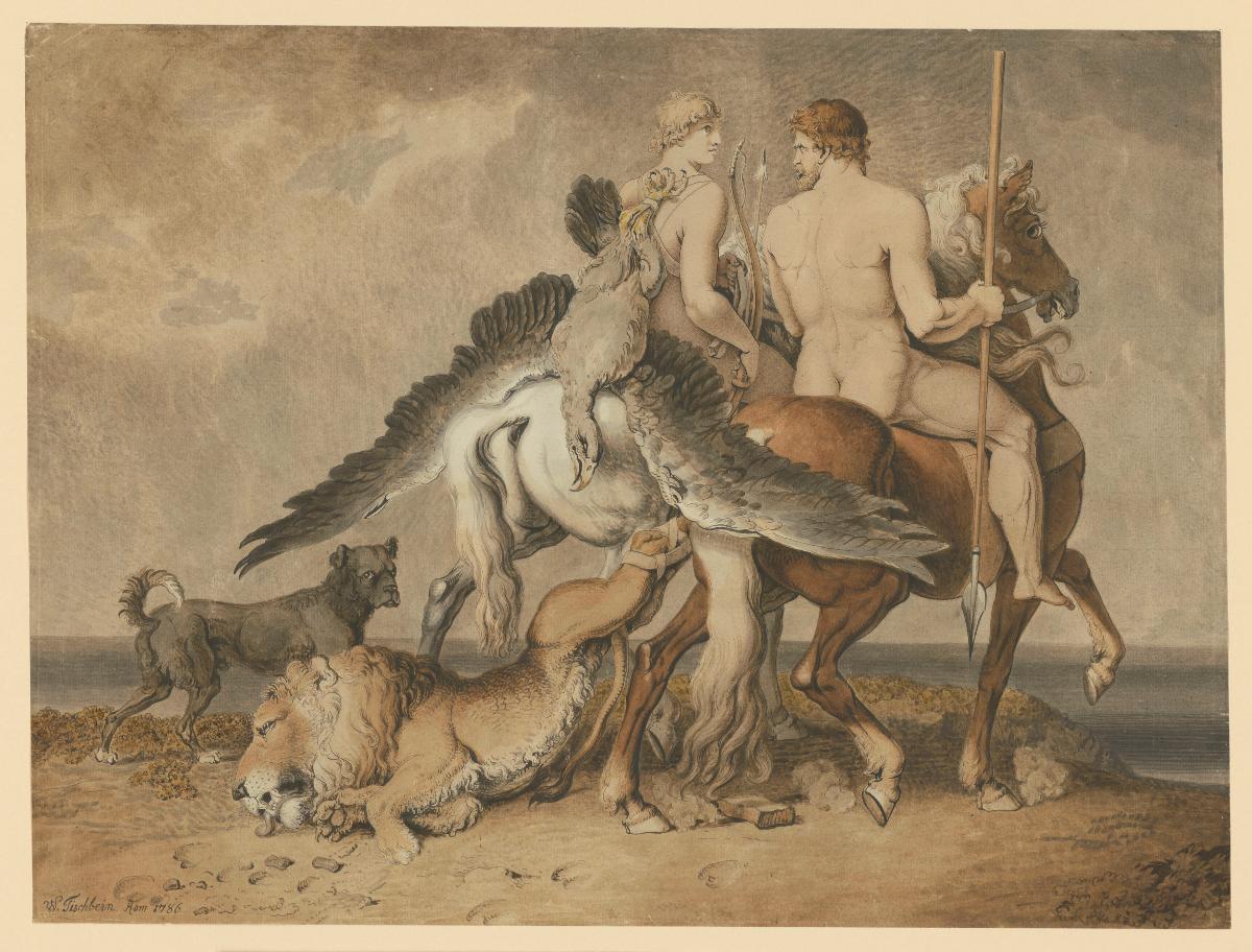 Heimkehr zweier antiker Helden von der Jagd / Kastor und Pollux / Die Stärke des Mannes