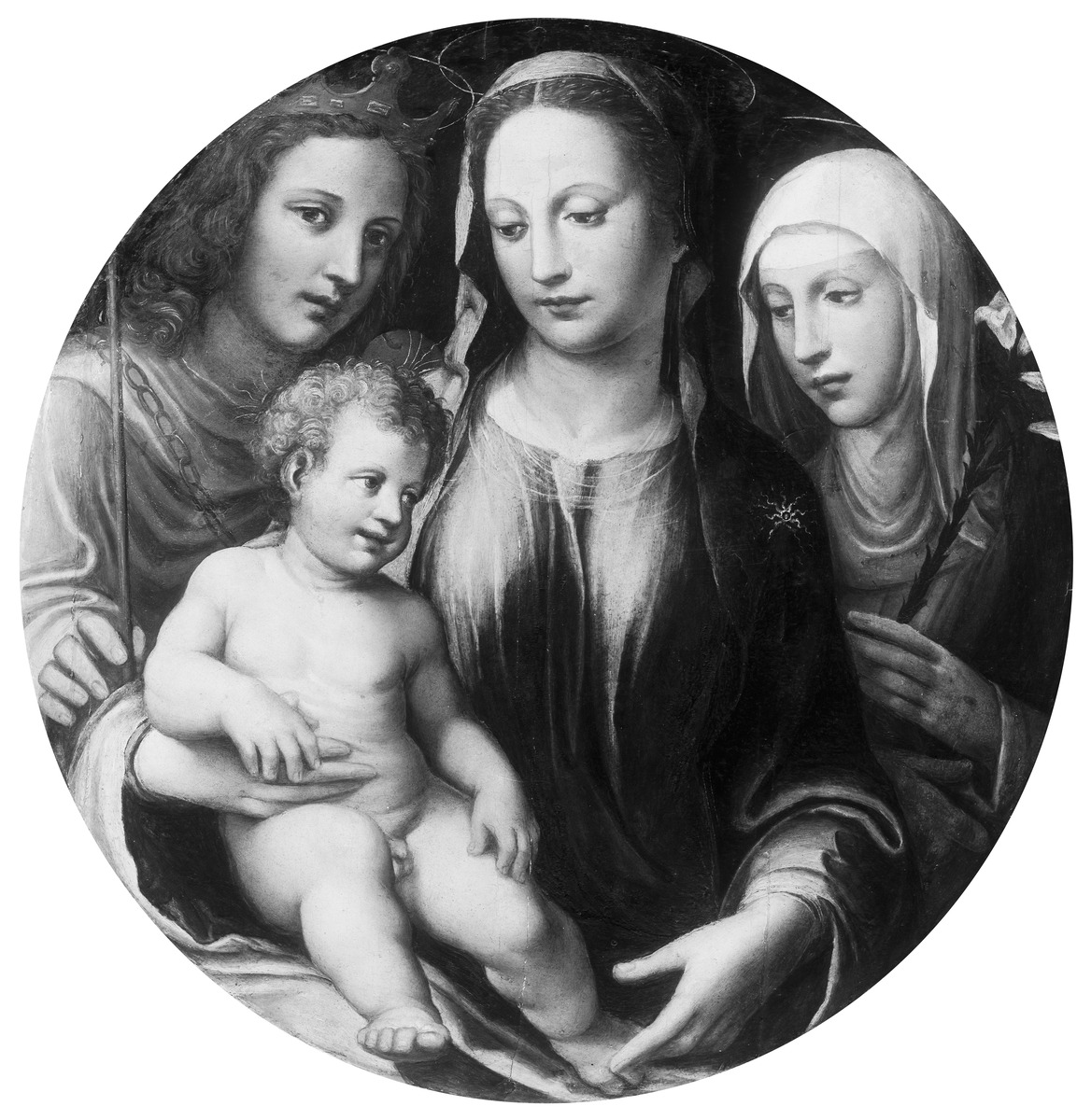 Maria mit dem Kind und zwei Heiligen