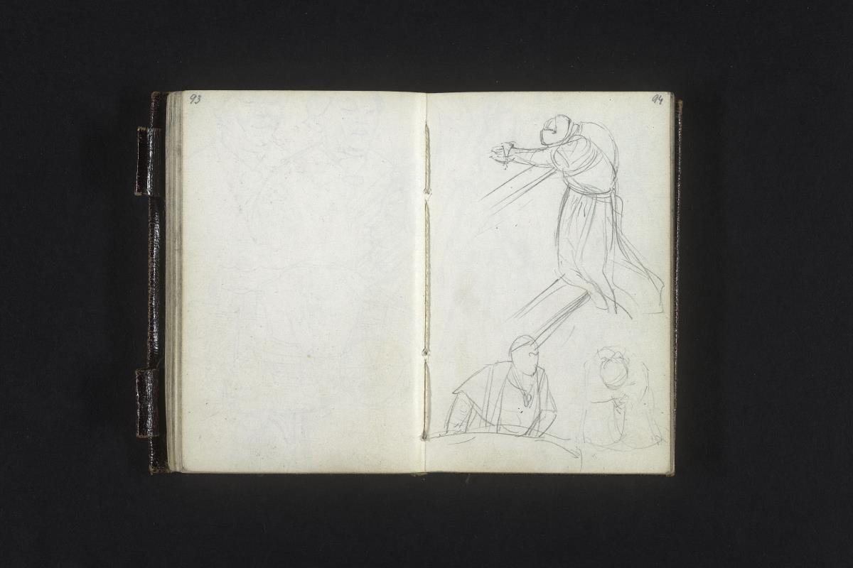 Drei Studien von Figuren in der Kirche