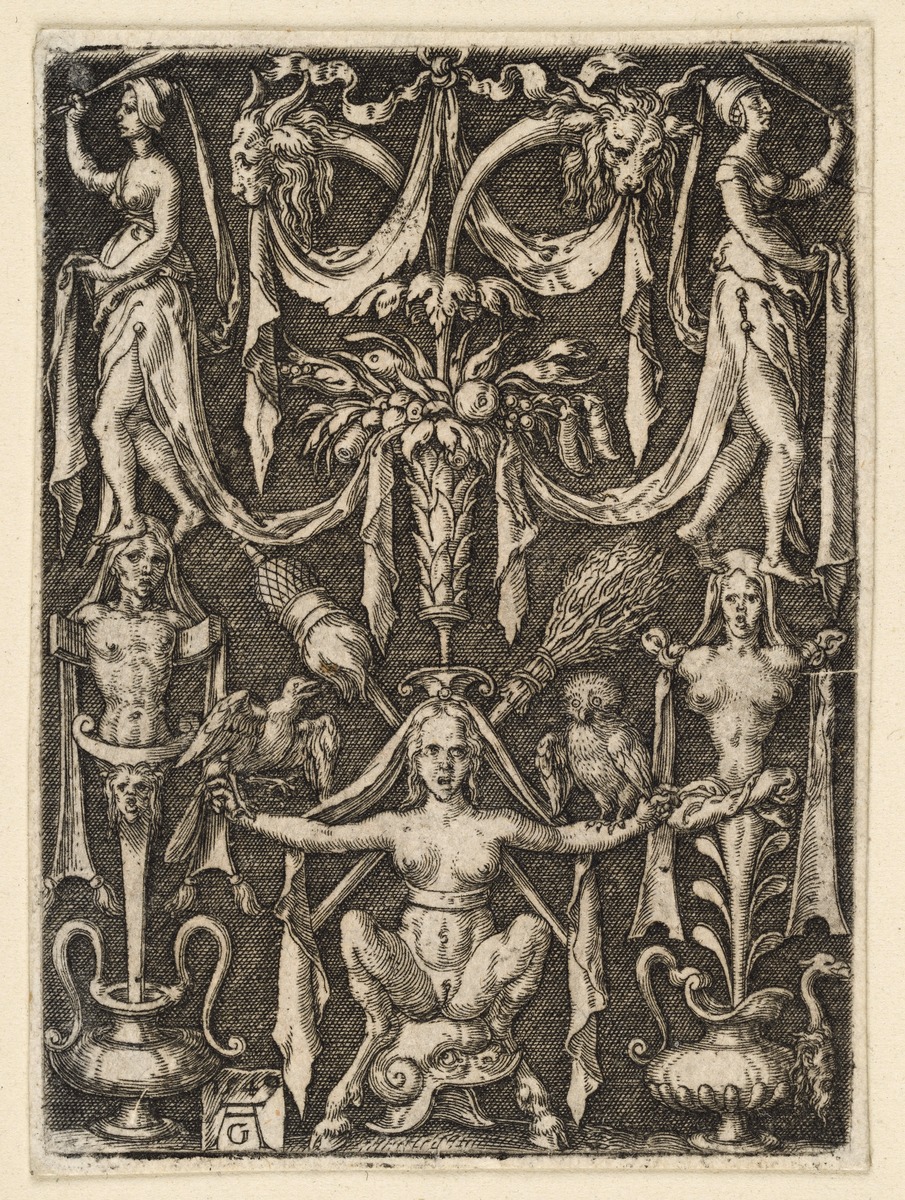 Groteske Füllung mit Figuren