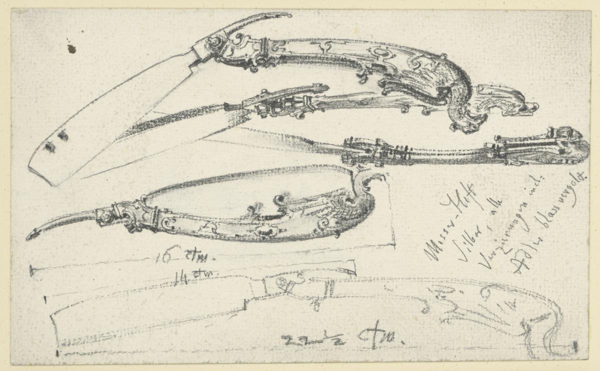 Rasiermesser, vielleicht aus dem Jagd- und Arbeitstisch Kurfürst Johann Georgs I. von Sachsen, Historisches Museum, Dresden