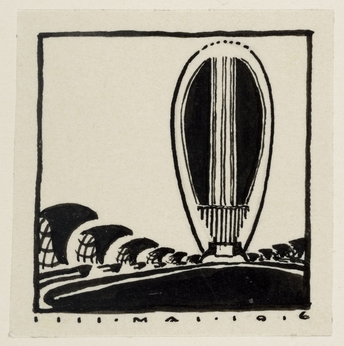 Imaginäre Skizze für eine Villa für Erich Mendelsohn, angefertigt an der russischen Front