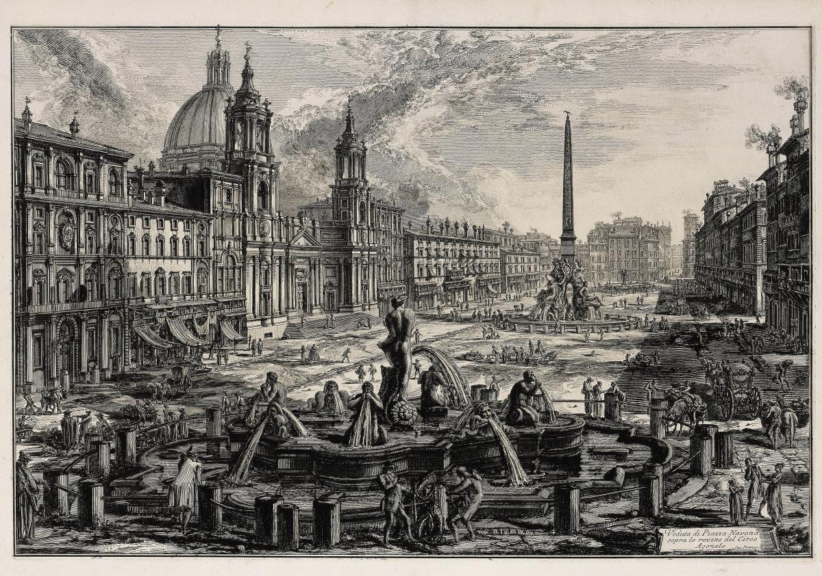 Ansicht der Piazza Navona in Rom (aus: Vedute di Roma)