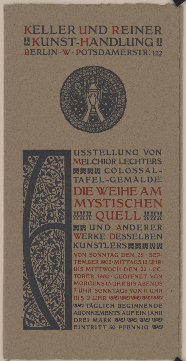 Keller und Reiner: Ausstellung von Melchior Lechters Colossal-Gemälde "Die Weihe am Mystsichen Quell"
