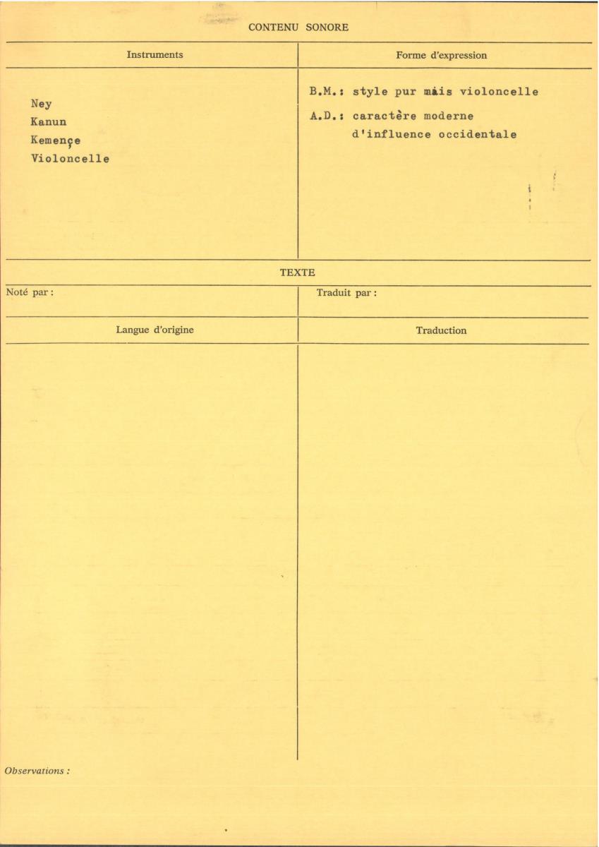 Turquie / Ensembles instrumentaux