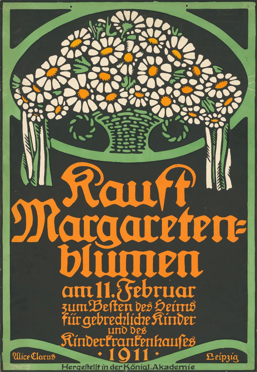 Kauft Margaretenblumen zum Besten des Heims für gebrechliche Kinder und des Kinderkrankenhauses