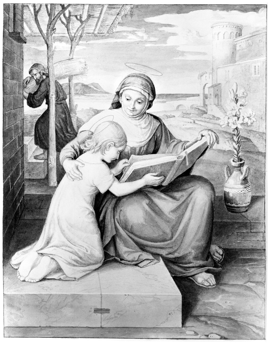 Die Hl. Anna, der Tochter Maria das Lesen lehrend