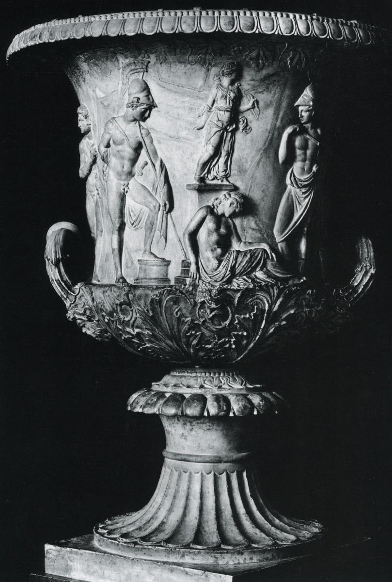 Verkleinerte Bronzekopie der mediceischen Marmorvase (modern)