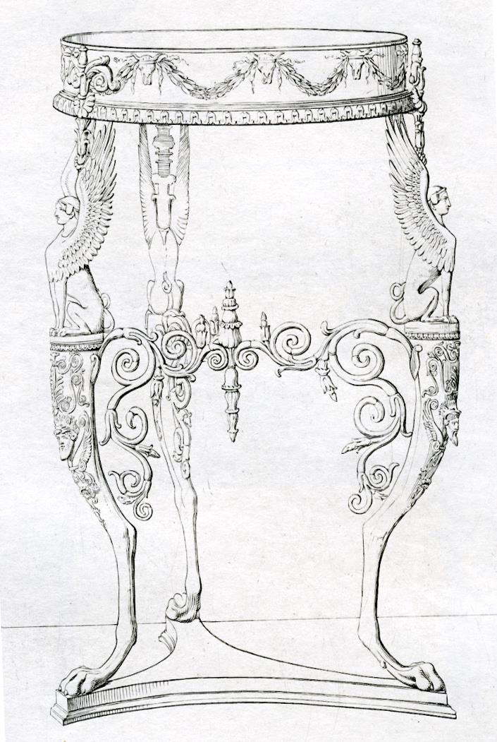 Abguss des berühmten von Sphingen gestützten pompejanischen Dreifußes (modern)