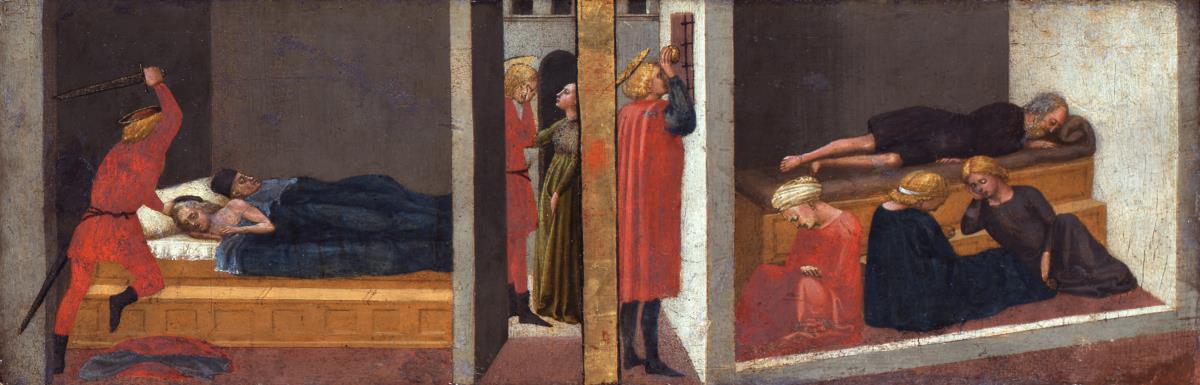 Altarpredella / Der Elternmord des heiligen Julianus / Das Wunder des heiligen Nikolaus von Bari