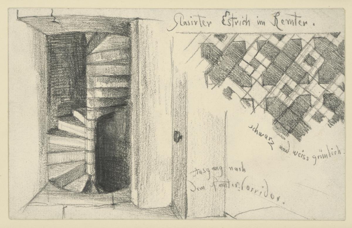 Treppe und Estrichstudie im Sommerremter der Marienburg