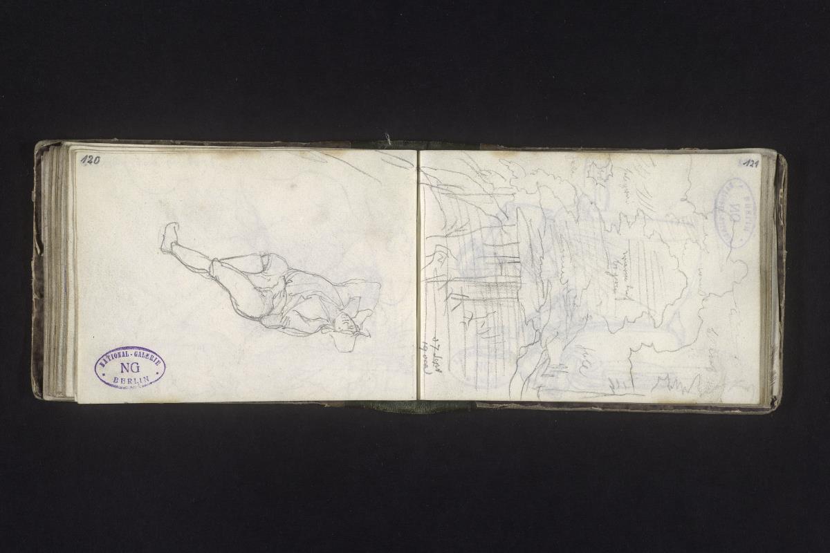 Liegender Landmann, Wolkenstudie