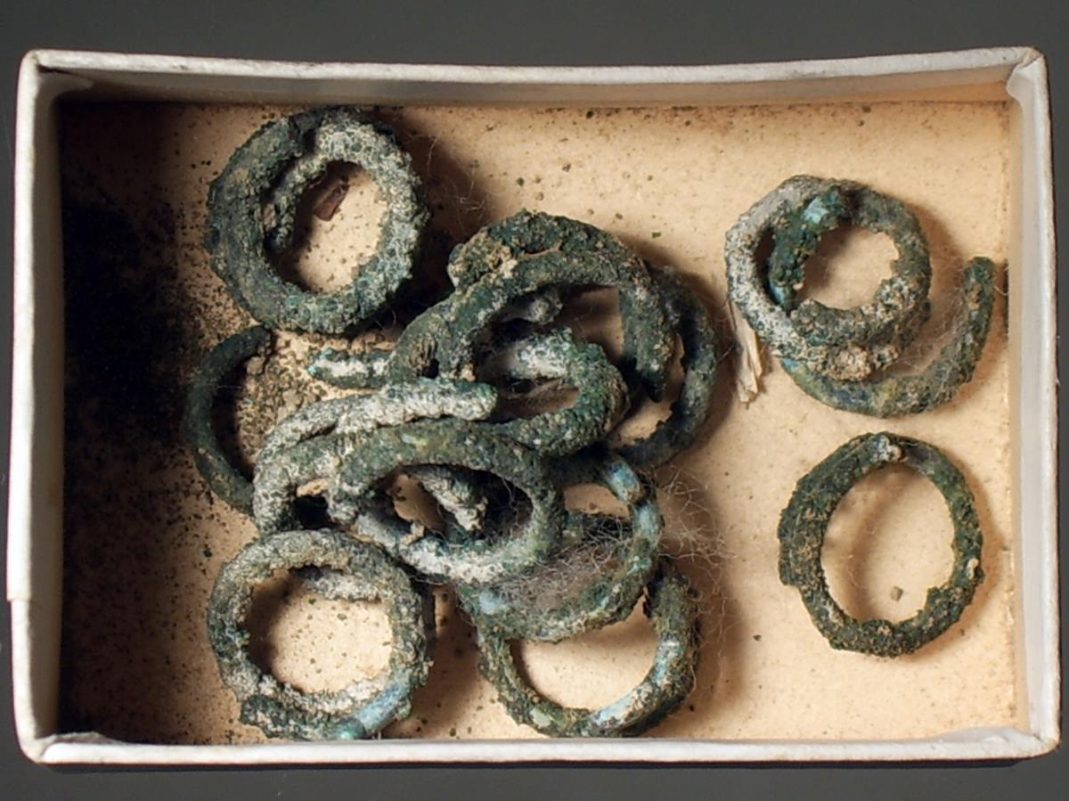 Reste von ca. 14 kleinen Spiralen