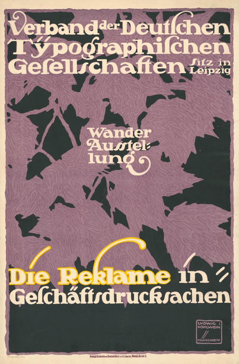 Verband der Deutschen Typographischen Gesellschaften Wanderausstellung Die Reklame in Geschäftsdrucksachen