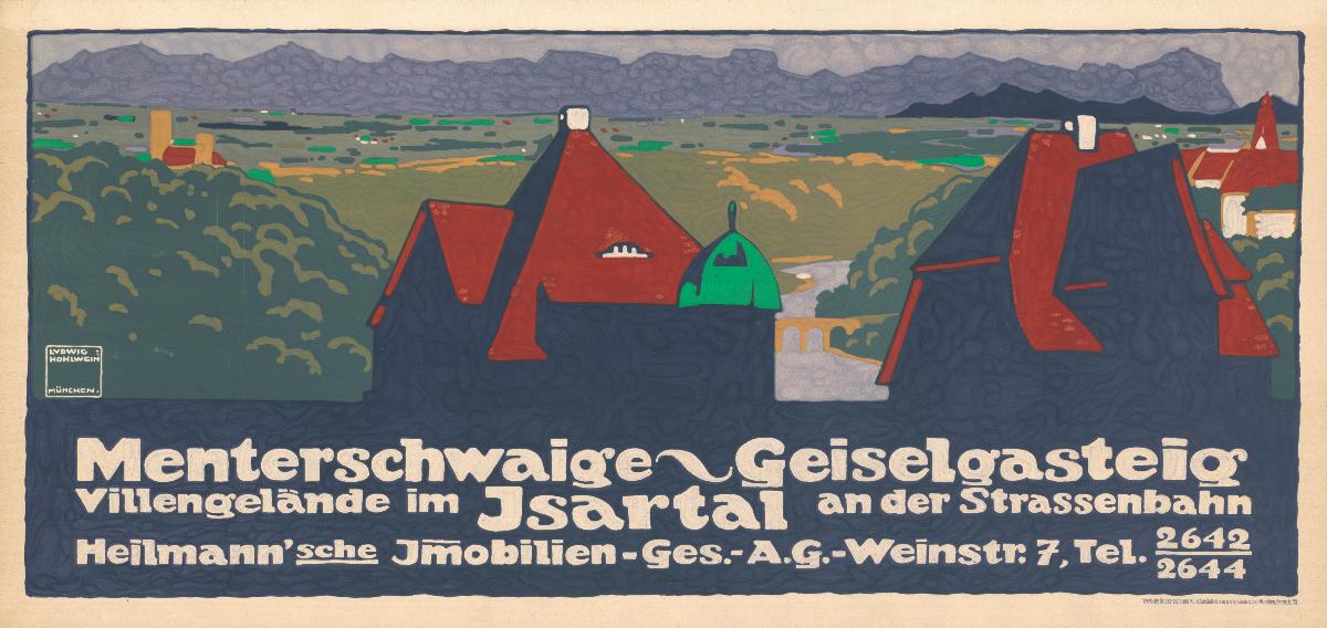 Menterschwaige Geiselgasteig Villengelände im Isartal. Heilmann'sche Immobilien-Gesellschaft