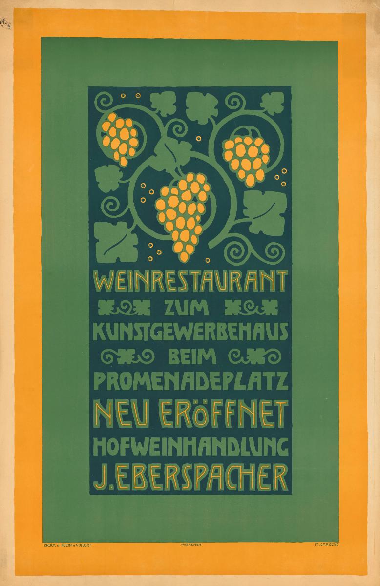 Weinrestaurant zum Kunstgewerbehaus. Hofweinhandlung J. Eberspacher