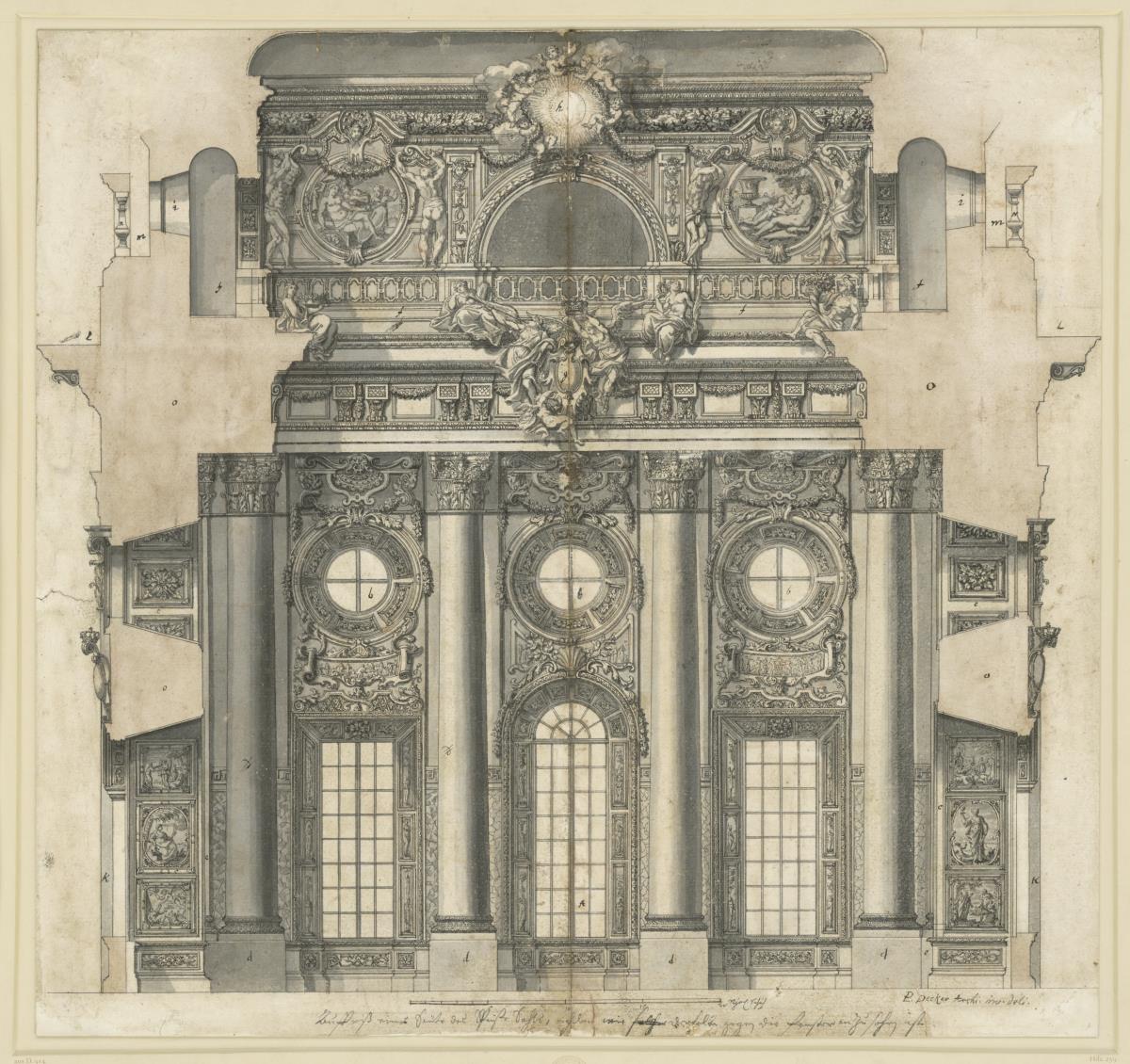 Vorzeichnung für "Fürstliche Baumeister", Taf. 40