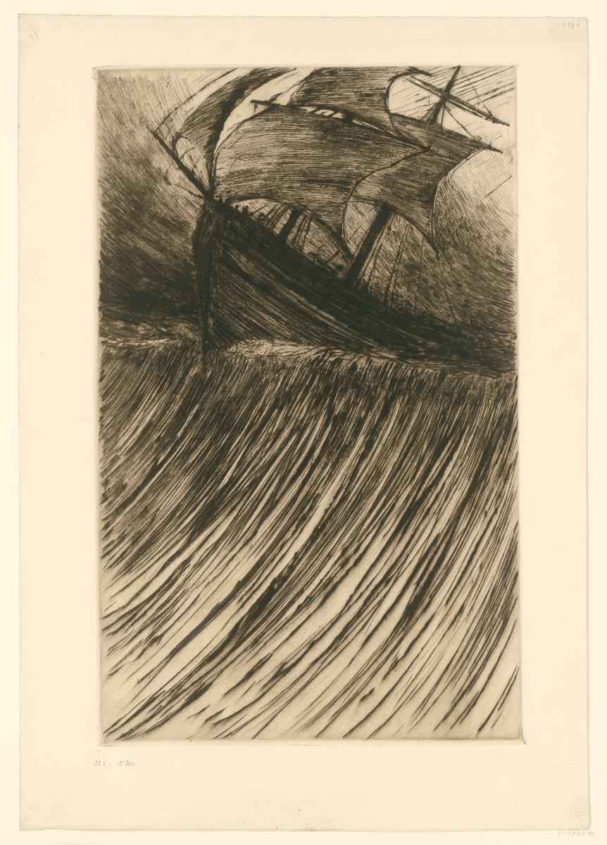 Segelboot auf unruhiger See, 2. Zustand