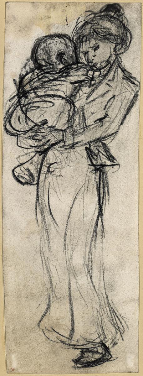 Frau mit Kind auf dem Arm