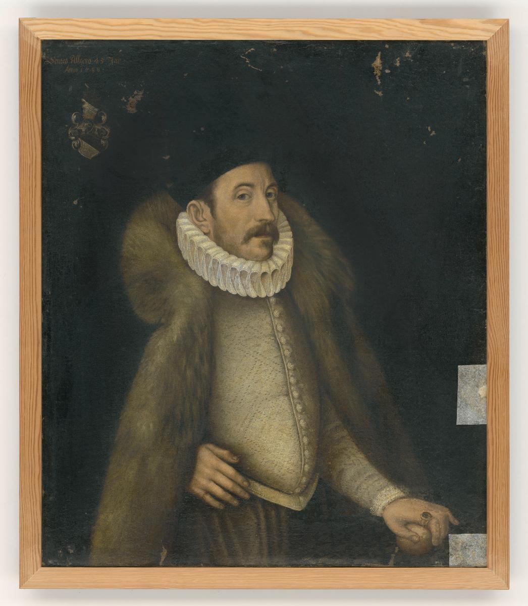 Porträt eines Mannes in Doublet à la poulaine und Pelzumhang