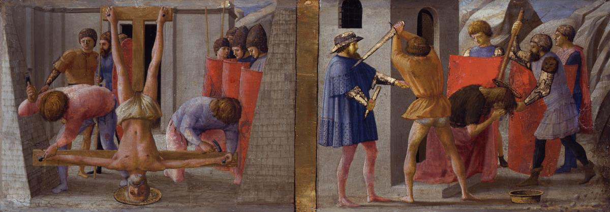 Altarpredella / Die Kreuzigung des Apostels Petrus und Die Enthauptung Johannes des Täufers
