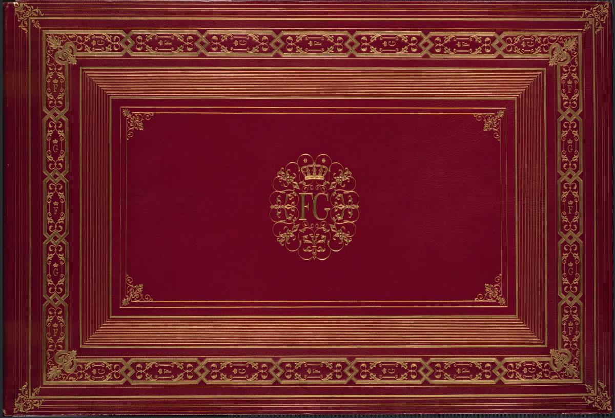 Buchdeckel des Buches "Vues de quelques Monuments de Paris..." mit Aquarellen von Jacques Félix Duban, Jacques Félix Duban
