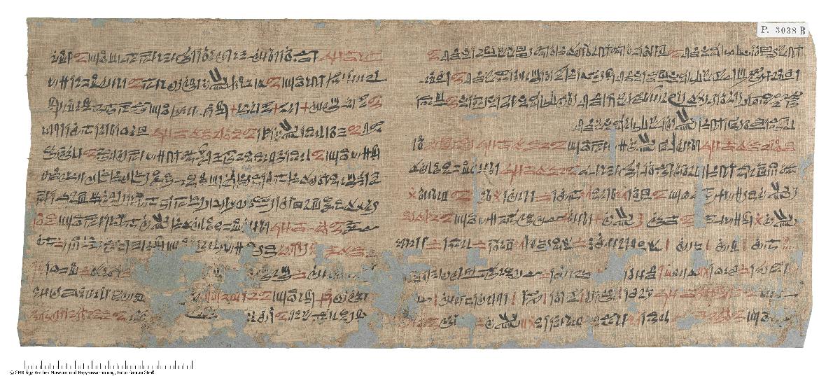 Hieratischer Papyrus mit Auszügen aus einem medizinischen Handbuch