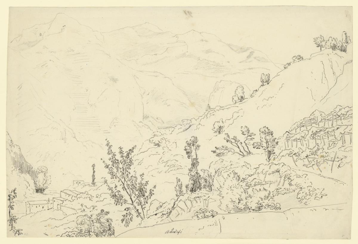 Berghang und steiler Höhenzug bei Amalfi