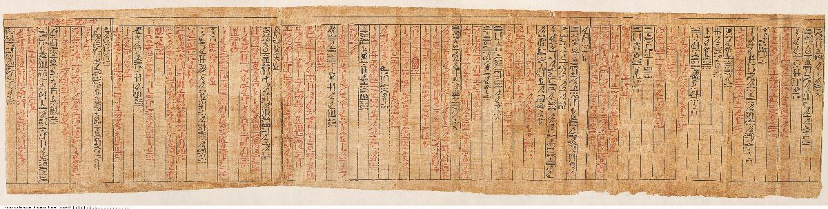 Hieroglyphischer Papyrus mit Auszügen aus Amduat und Totenbuch für den Priester Hor-em-chemmis