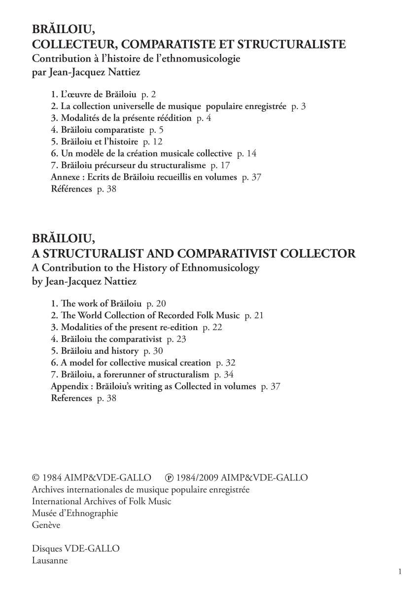 Collection Universelle de Musique Populaire.Archives Constantin Brăiloiu (1913-1953), Réédition augmentée. CD 4