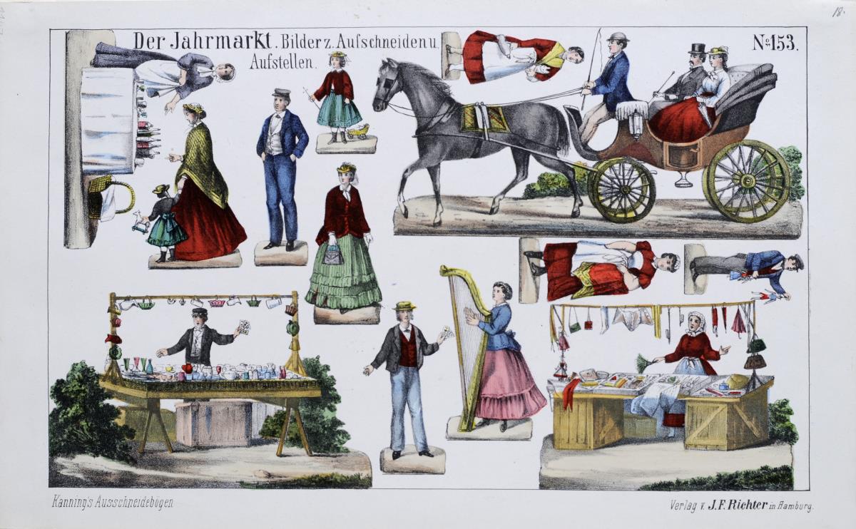 Der Jahrmarkt. Bilder zum Ausschneiden u. Aufstellen. Kannings Ausschneidebögen.