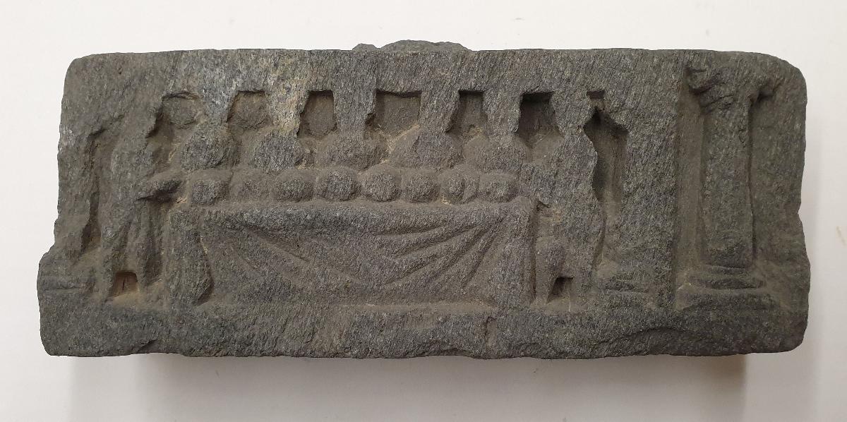 Erzählende Szene (Fragment): Verteilung der Reliquien des Buddha