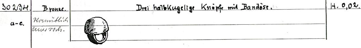 Halbkugeliger Knopf mit Bandöse