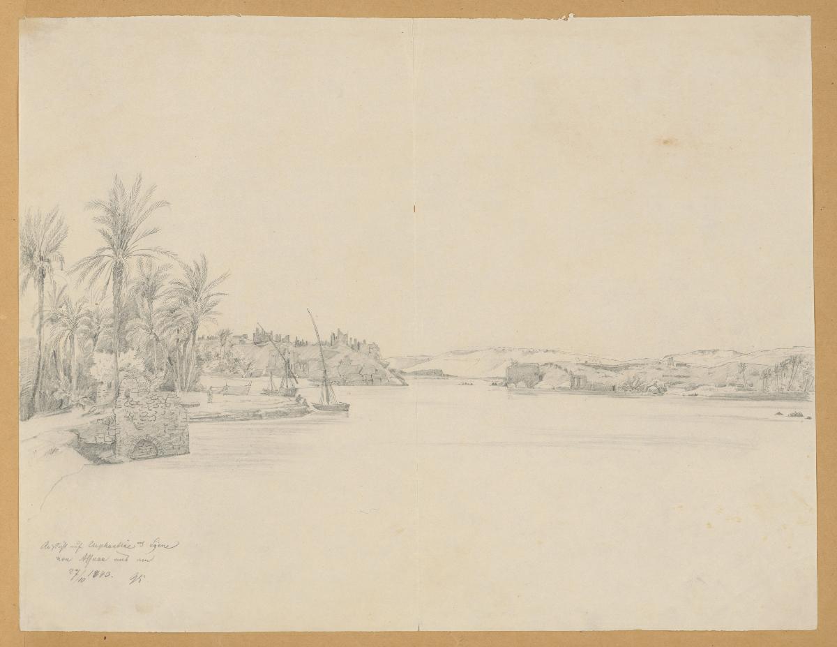 Ägypten-Expedition, Ansicht auf Elephantine & Syene von Assuan aus