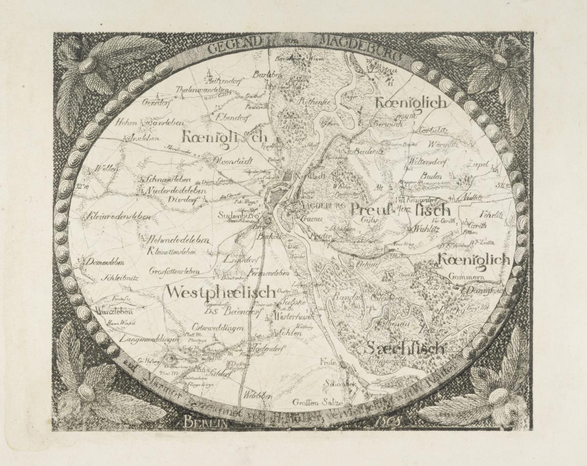 Landkarte von Magdeburg. aus: Polyautographise Zeichnungen