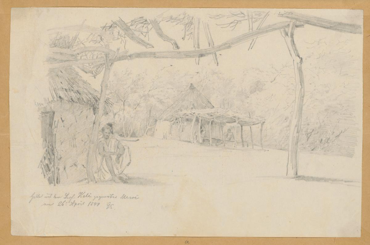 Ägypten-Expedition, Meroë, Hütte aus dem Dorf Keli