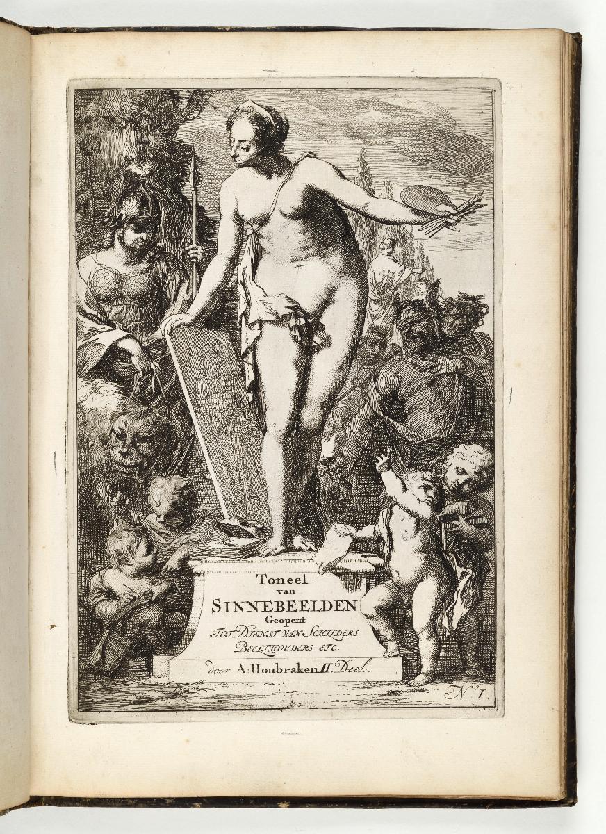 Arnold Houbraken; Toneel van Sinnebeelden Geopent Tot Dienst van Schilders Beelthouders ... Nicolaes de Vries: Dordrecht 1700
