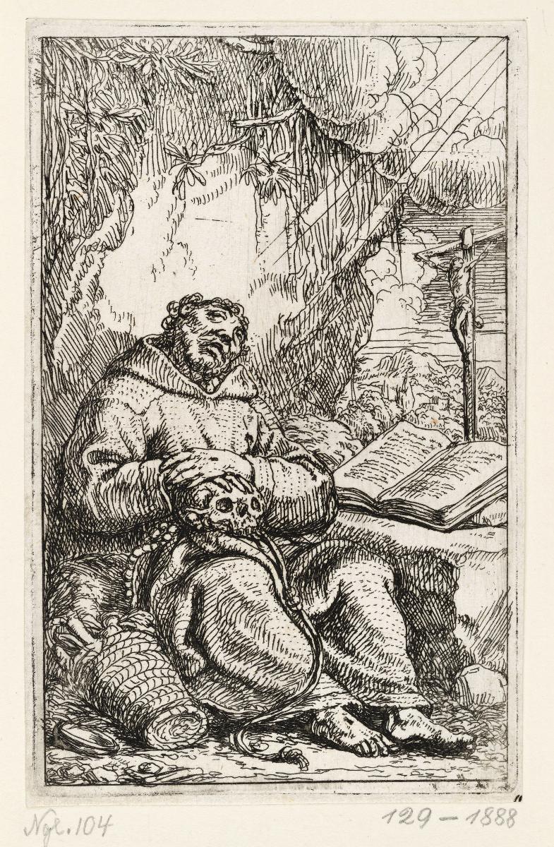 Der Heilige Franz von Assisi in tiefer Meditation