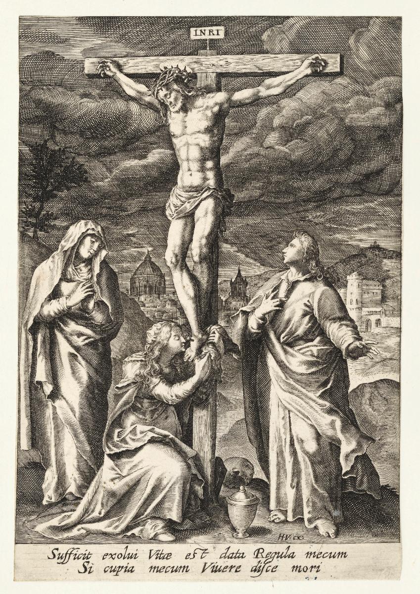 Christus am Kreuz mit Maria, Johannes und Magdalena