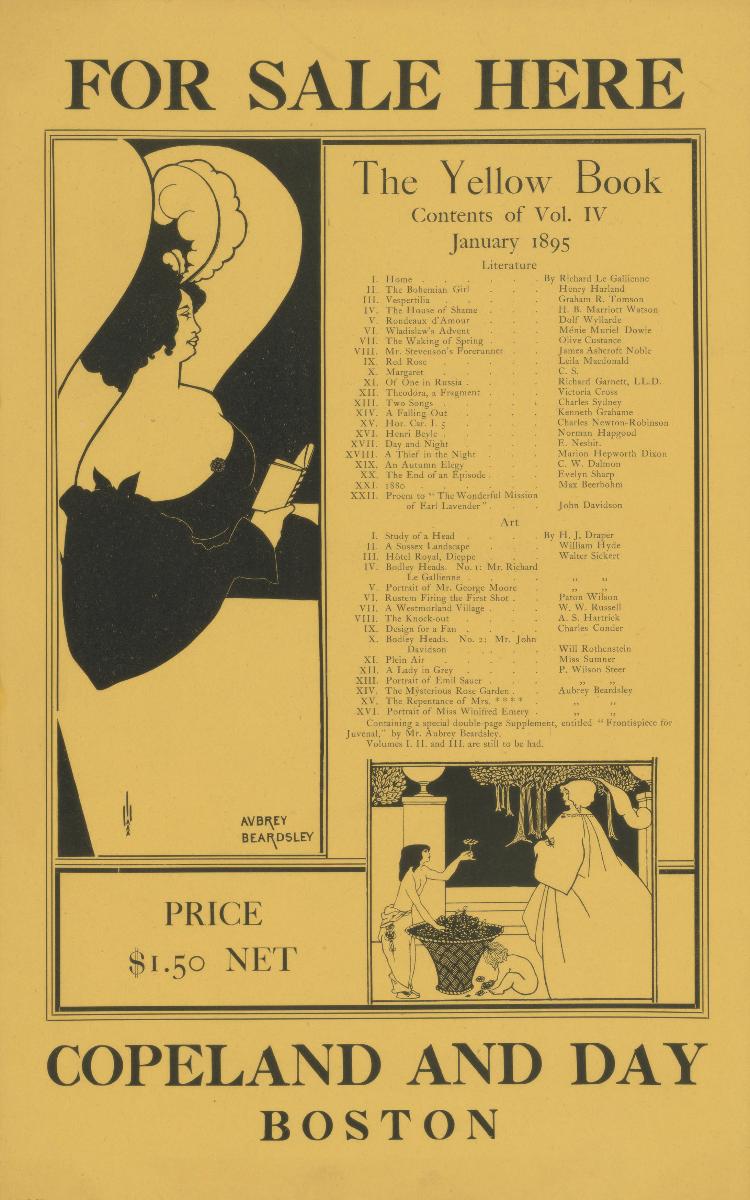 For sale here the Yellow Book Contents of Vol. IV January 1895