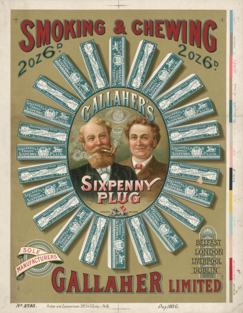 Smoking and Chewing. Gallaher's Sixpenny Plug