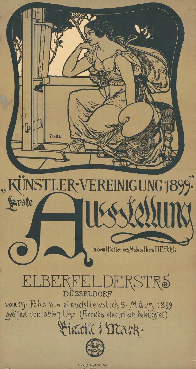 "Künstler-Vereinigung 1899". Erste Ausstellung in dem Atelier des Malers H E Pohle, Düsseldorf