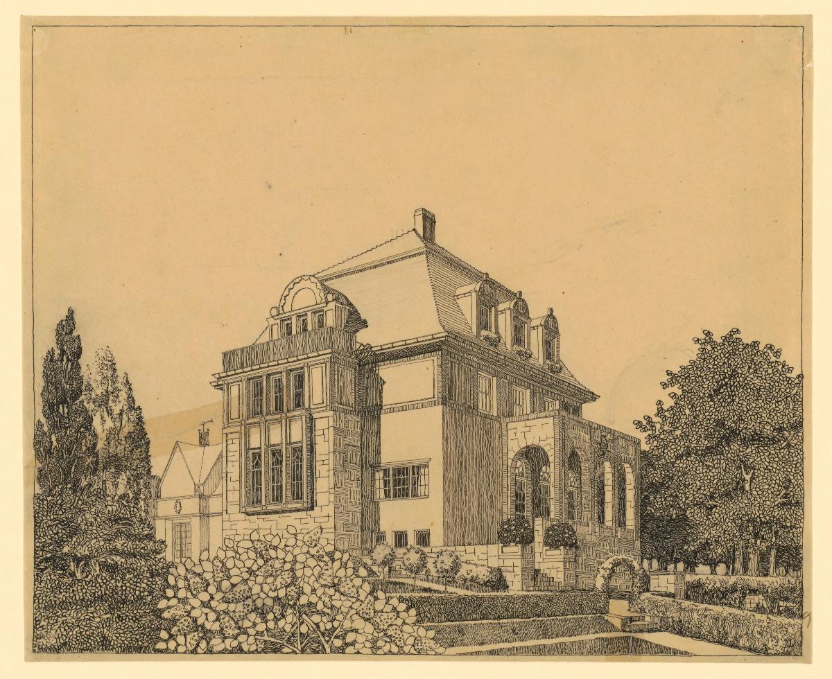 Darmstadt, Oberhessisches Haus, Perspektive von Südwesten