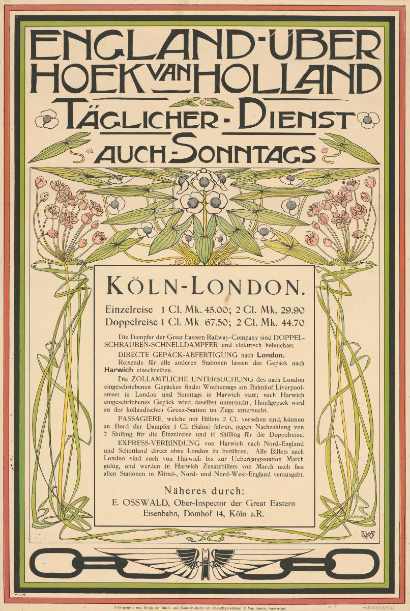 England - über Hoek van Holland täglicher Dienst auch Sonntags