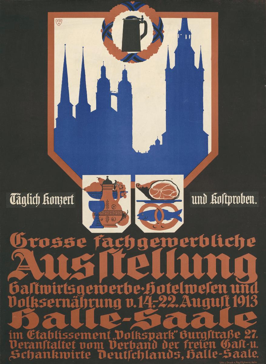 Halle (Saale) Fachgewerbliche Ausstellung Gastgewerbe Hotelwesen und Volksernährung 1913