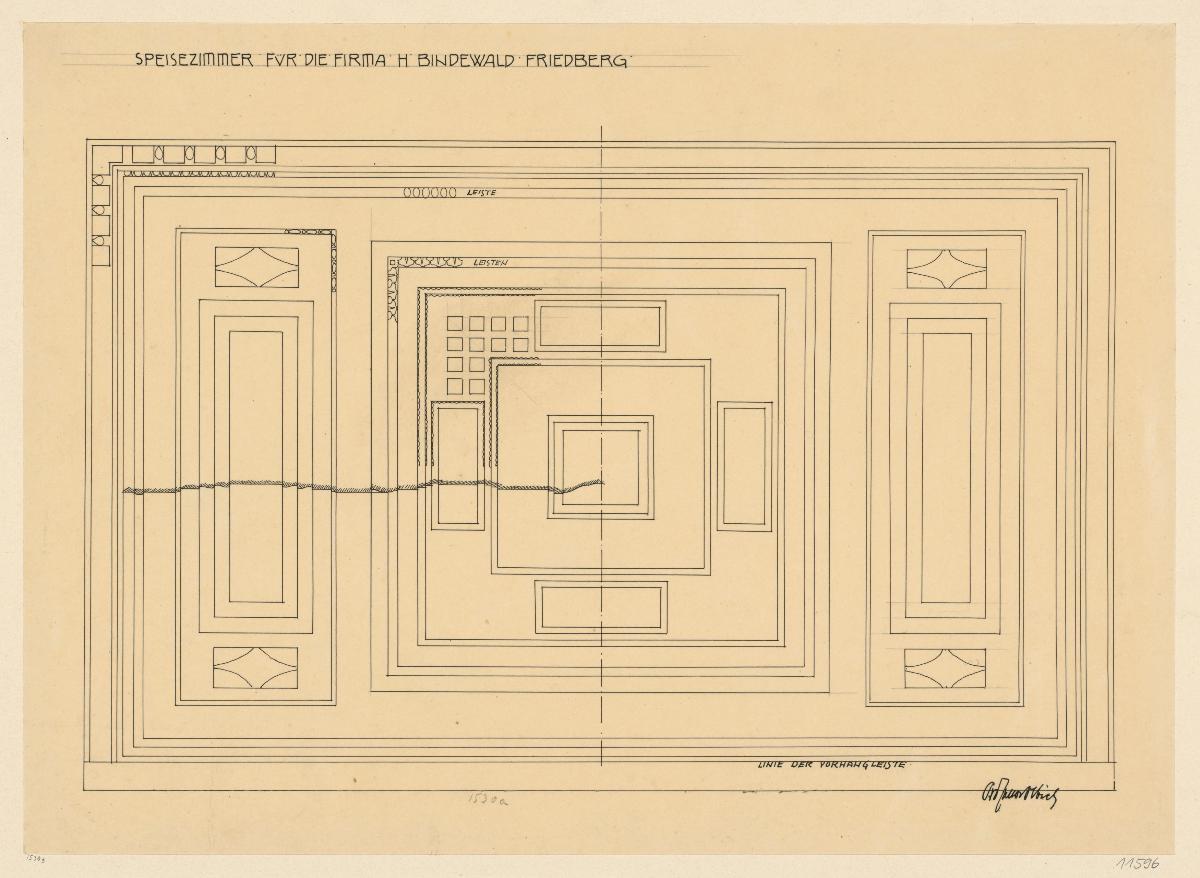 Darmstadt, Oberhessisches Haus, Speisezimmer, Deckenprojektion