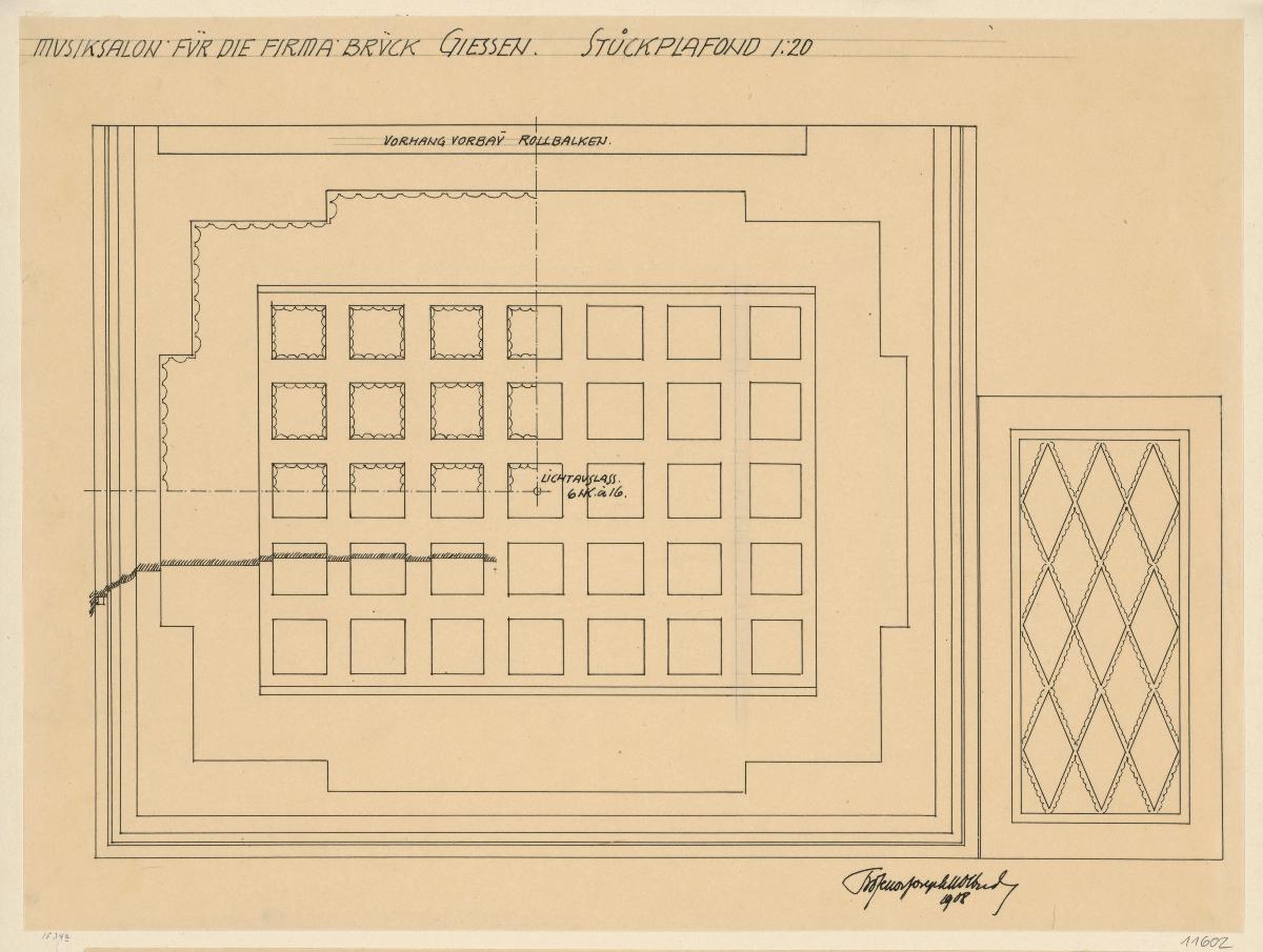 Darmstadt, Oberhessisches Haus, Musiksalon, Deckenprojektion
