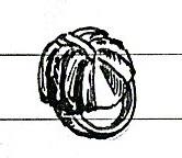 Gerippter Knopf mit Bandöse