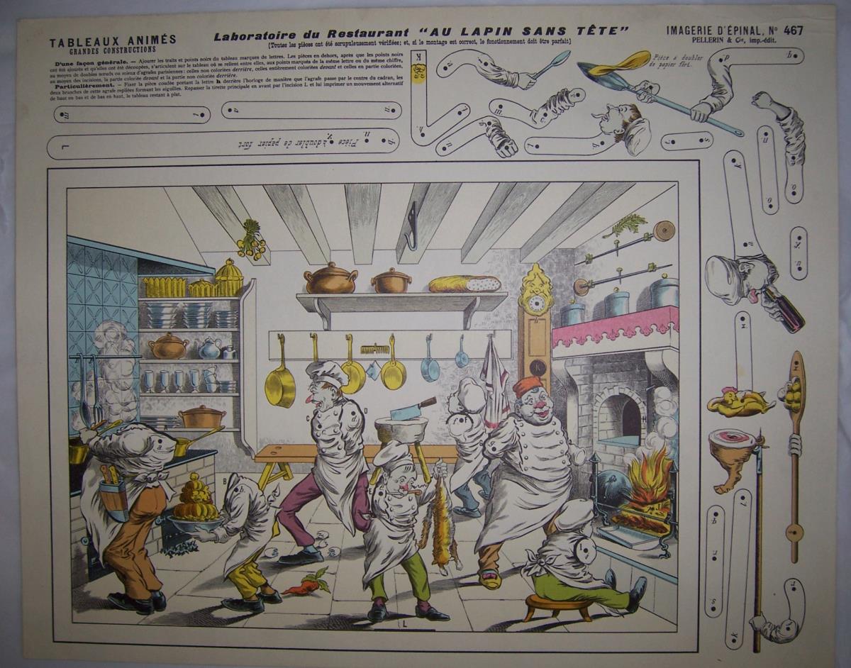 Tableaux animés - grandes constructions. Laboratoire du restaurant "Au Lapin sans Tête",