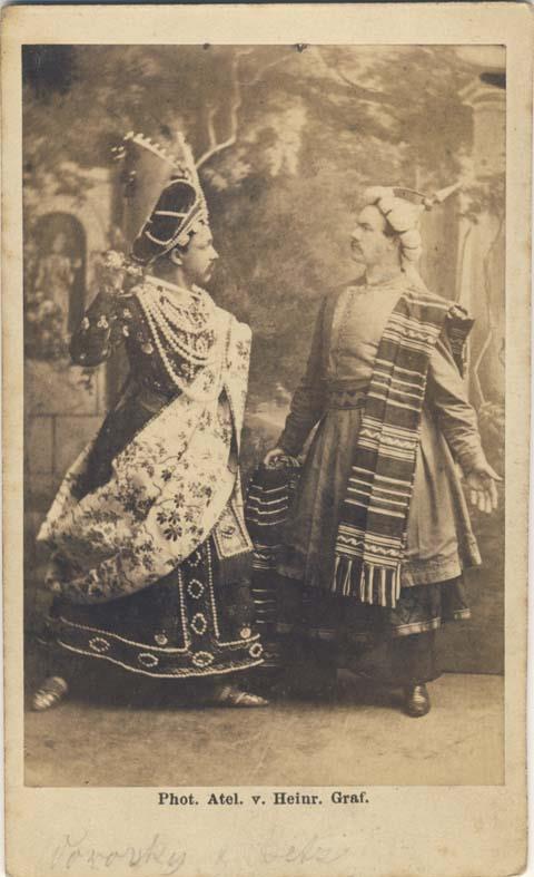 Porträt des Anton Woworsky und des Herrn Bietz in Rollenkostüm